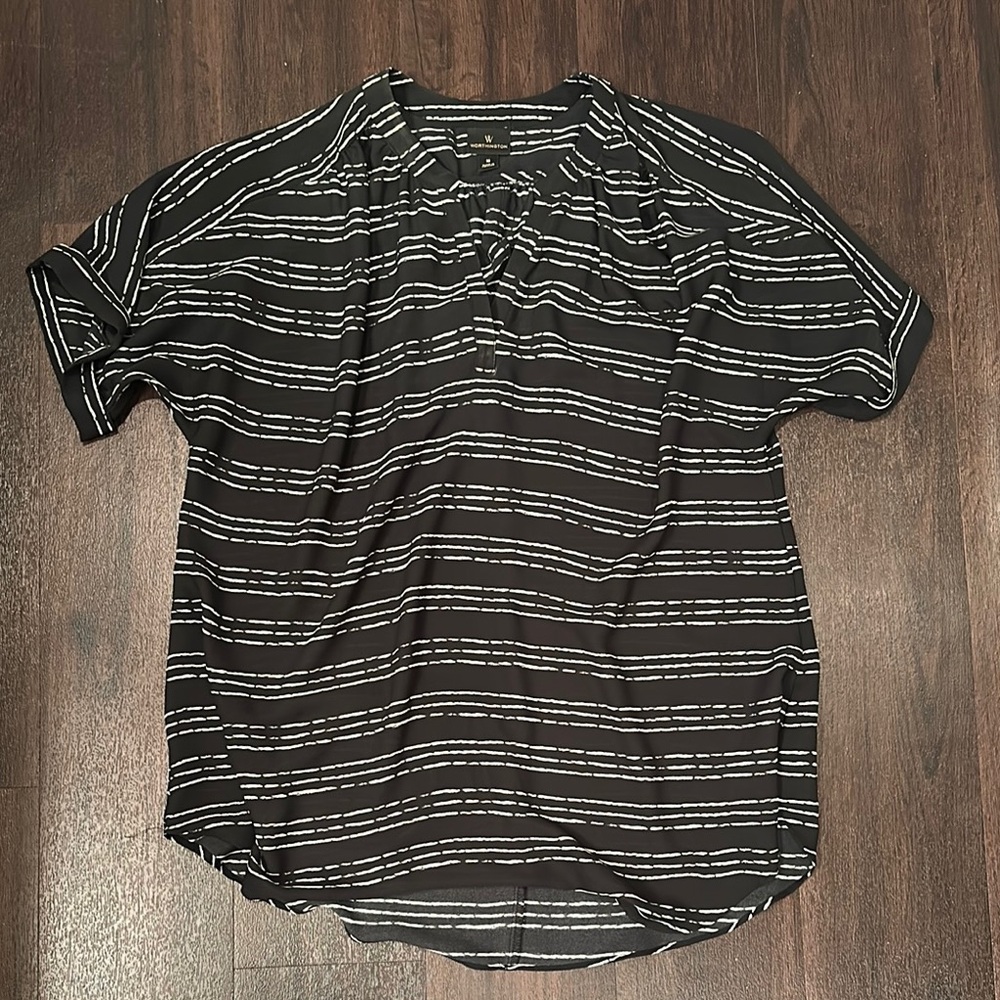 Black and White Striped Women’s Blouse